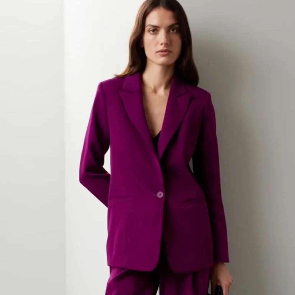 RTR Endless Rose Purple Pink Single Breasted Long Sleeve‎ Blazer Sz M